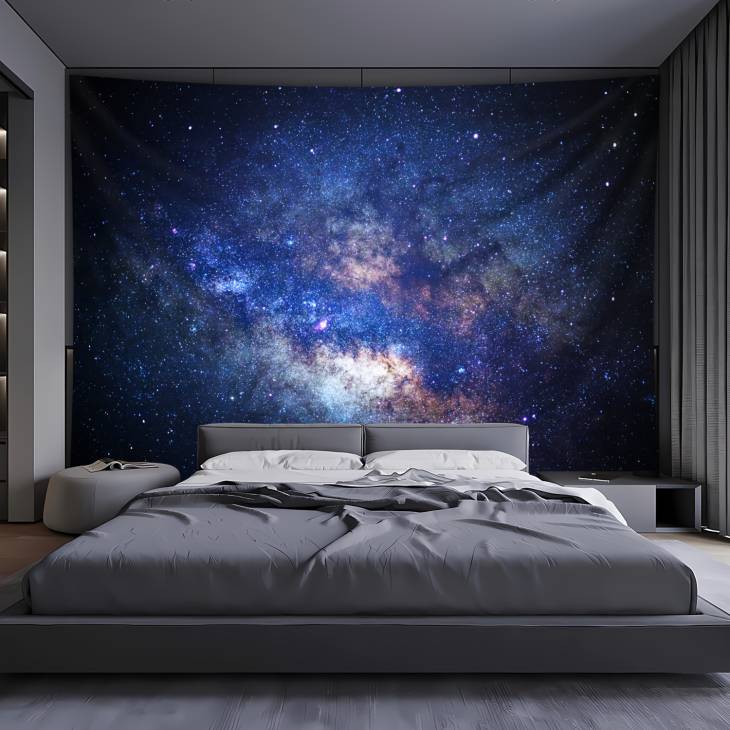 Stellar Scintillation Landscape Tapestry - Ultra Large Polyester Wall Hanging for Living Room, Bedroom, Office, and Party Decor with Free Hanging Clips - Image 3