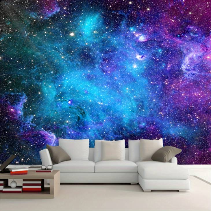 1pc Super Large Size Galaxy and Starry Sky Tapestry, Landscape Polyster Tapestry, Wall Hanging For  Living Room Bedroom Office Home Decor/Room Decor/Party Deco, Live Streaming Background, With Free Installation Package - Image 2