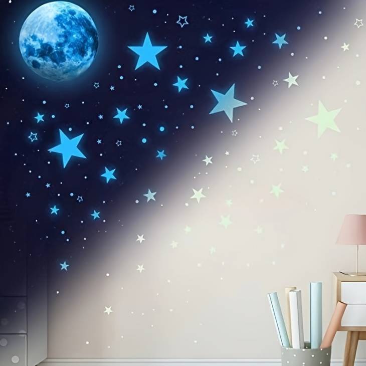 1008Pcs Glow In The Dark Stars, Glow In The Dark Moon For Ceiling Planets Space Wall Stickers Solar System Galaxy Wall Decals For Kids Boys Bedroom Living Room Decoration -Blue - Image 7