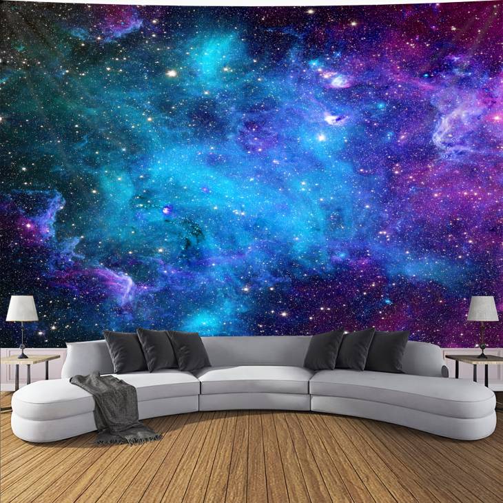 1pc Super Large Size Galaxy and Starry Sky Tapestry, Landscape Polyster Tapestry, Wall Hanging For  Living Room Bedroom Office Home Decor/Room Decor/Party Deco, Live Streaming Background, With Free Installation Package - Image 6