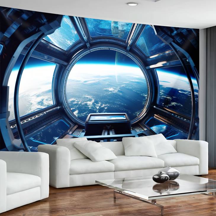 1pc Super Large Size Sci-fi Space Planet Print Tapestry, Polyester Tapestry, Wall Hanging For Living Room Bedroom Office, Home Decor Room Decor Party Decor, With Free Installation Package