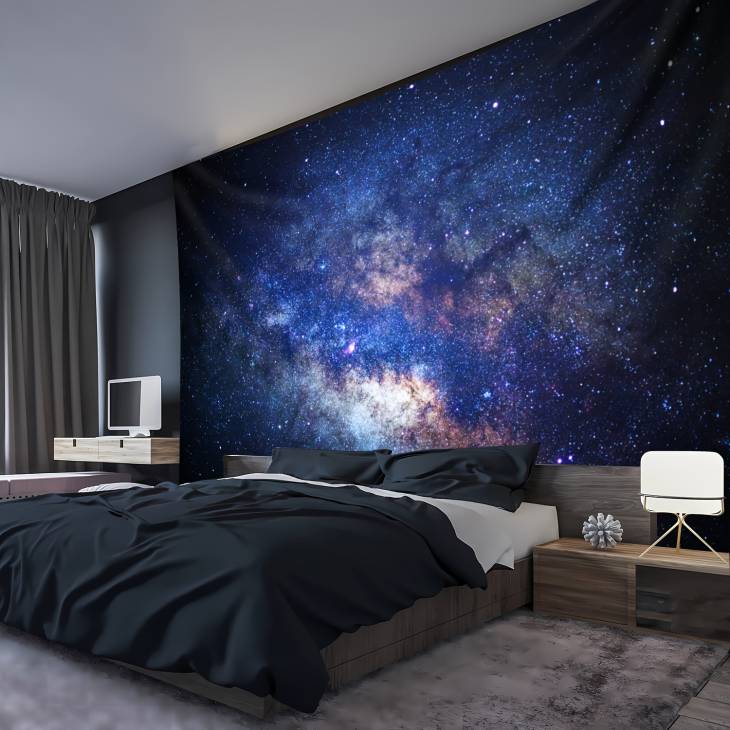 Stellar Scintillation Landscape Tapestry - Ultra Large Polyester Wall Hanging for Living Room, Bedroom, Office, and Party Decor with Free Hanging Clips