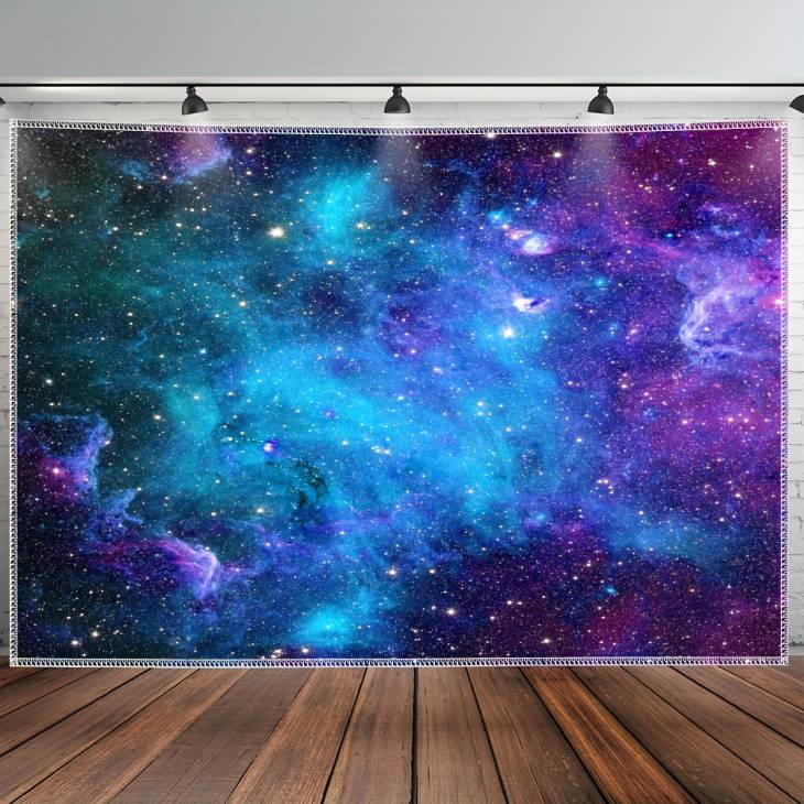 1pc Super Large Size Galaxy and Starry Sky Tapestry, Landscape Polyster Tapestry, Wall Hanging For  Living Room Bedroom Office Home Decor/Room Decor/Party Deco, Live Streaming Background, With Free Installation Package - Image 8