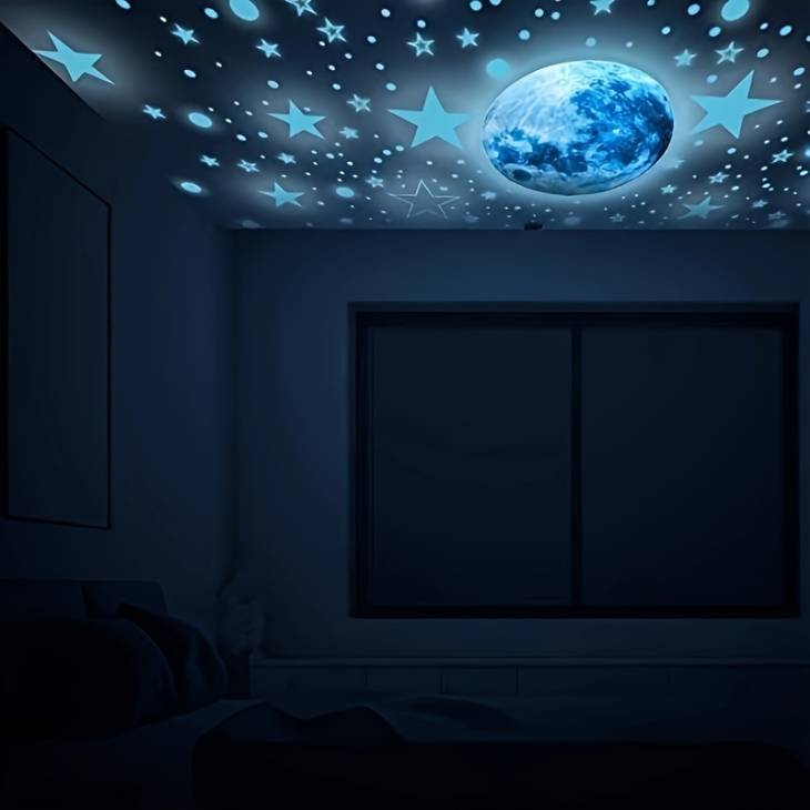 1008Pcs Glow In The Dark Stars, Glow In The Dark Moon For Ceiling Planets Space Wall Stickers Solar System Galaxy Wall Decals For Kids Boys Bedroom Living Room Decoration -Blue - Image 8