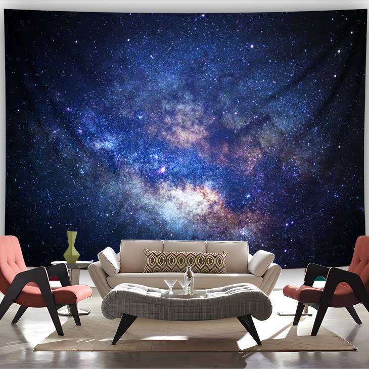 Stellar Scintillation Landscape Tapestry - Ultra Large Polyester Wall Hanging for Living Room, Bedroom, Office, and Party Decor with Free Hanging Clips - Image 5