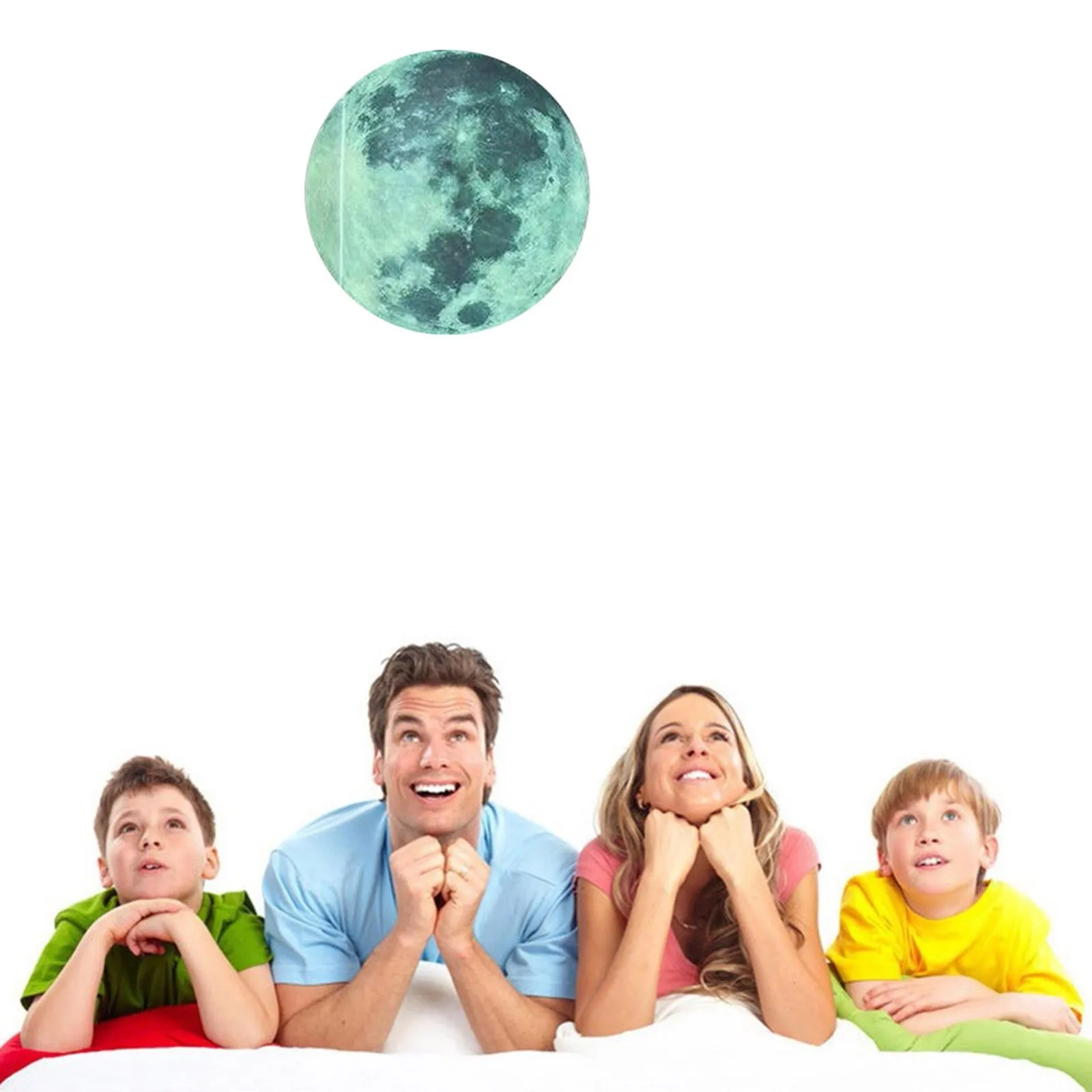 Large Moon Fluorescent Wall Sticker 5-20cm Removable Glow In The Dark Sticker Wall Sticker Kids Room Decoration Home Decor