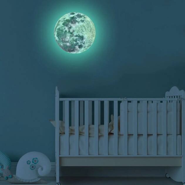 Large Moon Fluorescent Wall Sticker 5-20cm Removable Glow In The Dark Sticker Wall Sticker Kids Room Decoration Home Decor