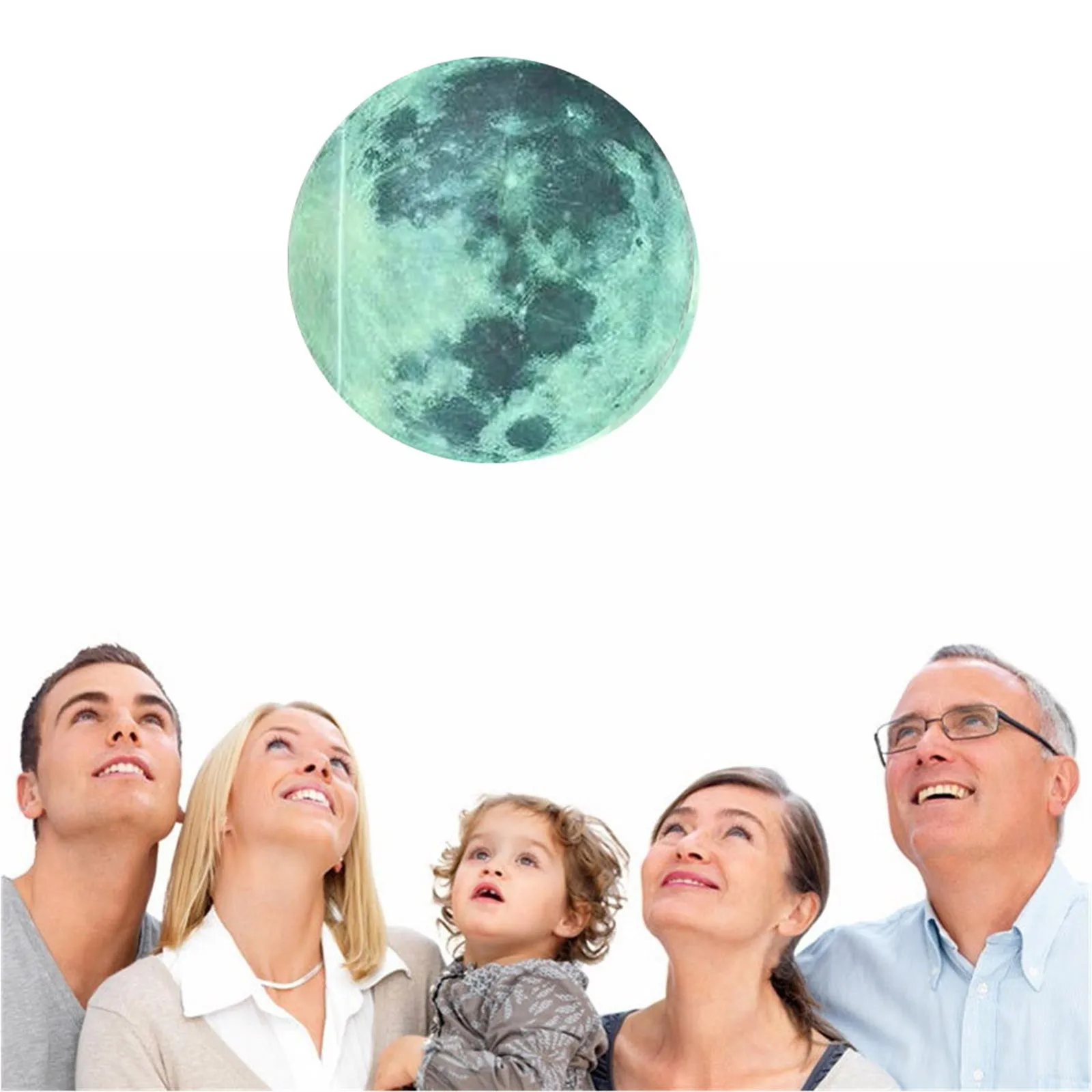 Large Moon Fluorescent Wall Sticker 5-20cm Removable Glow In The Dark Sticker Wall Sticker Kids Room Decoration Home Decor