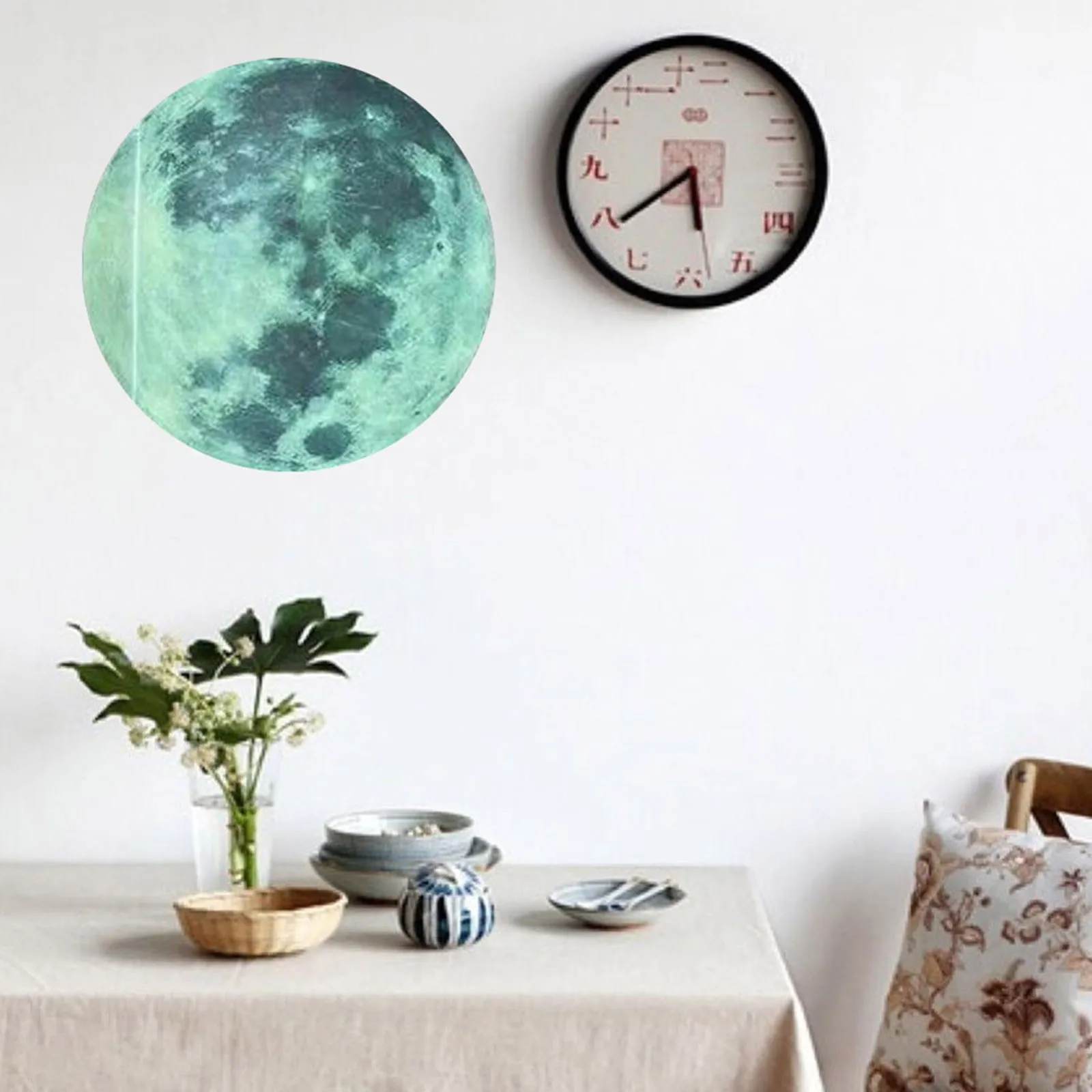 Large Moon Fluorescent Wall Sticker 5-20cm Removable Glow In The Dark Sticker Wall Sticker Kids Room Decoration Home Decor