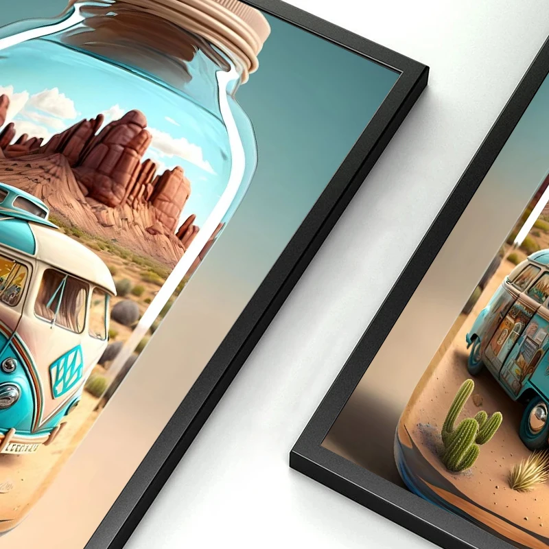 Modern Hot Air Balloon House in Bottle Canvas Printed Mural Pop Poster Art Ideal Living Room Bedroom Home Decor Pictures Cuadros