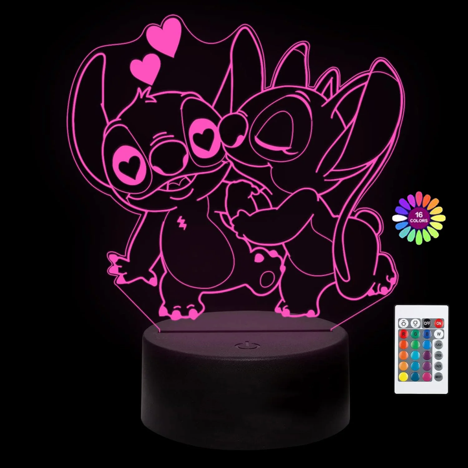 3D Illusion Stitch Night Light with Remote Control and Smart Touch Room Decor Lamp Birthday Valentine's Day Christmas Gifts - Image 4