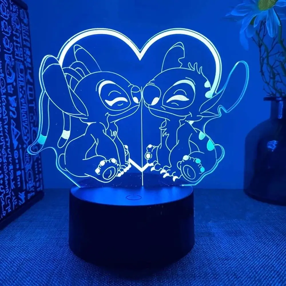3D Illusion Stitch Night Light with Remote Control and Smart Touch Room Decor Lamp Birthday Valentine's Day Christmas Gifts 3D Illusion Stitch Night Light with Remote Control and Smart Touch Room Decor Lamp Birthday Valentine's Day Christmas Gifts