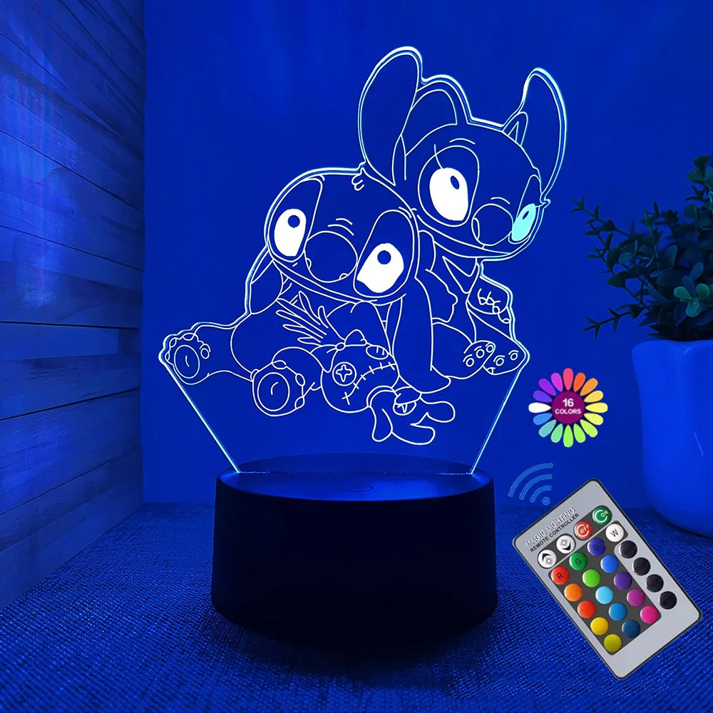 3D Illusion Stitch Night Light with Remote Control and Smart Touch Room Decor Lamp Birthday Valentine's Day Christmas Gifts - Image 2