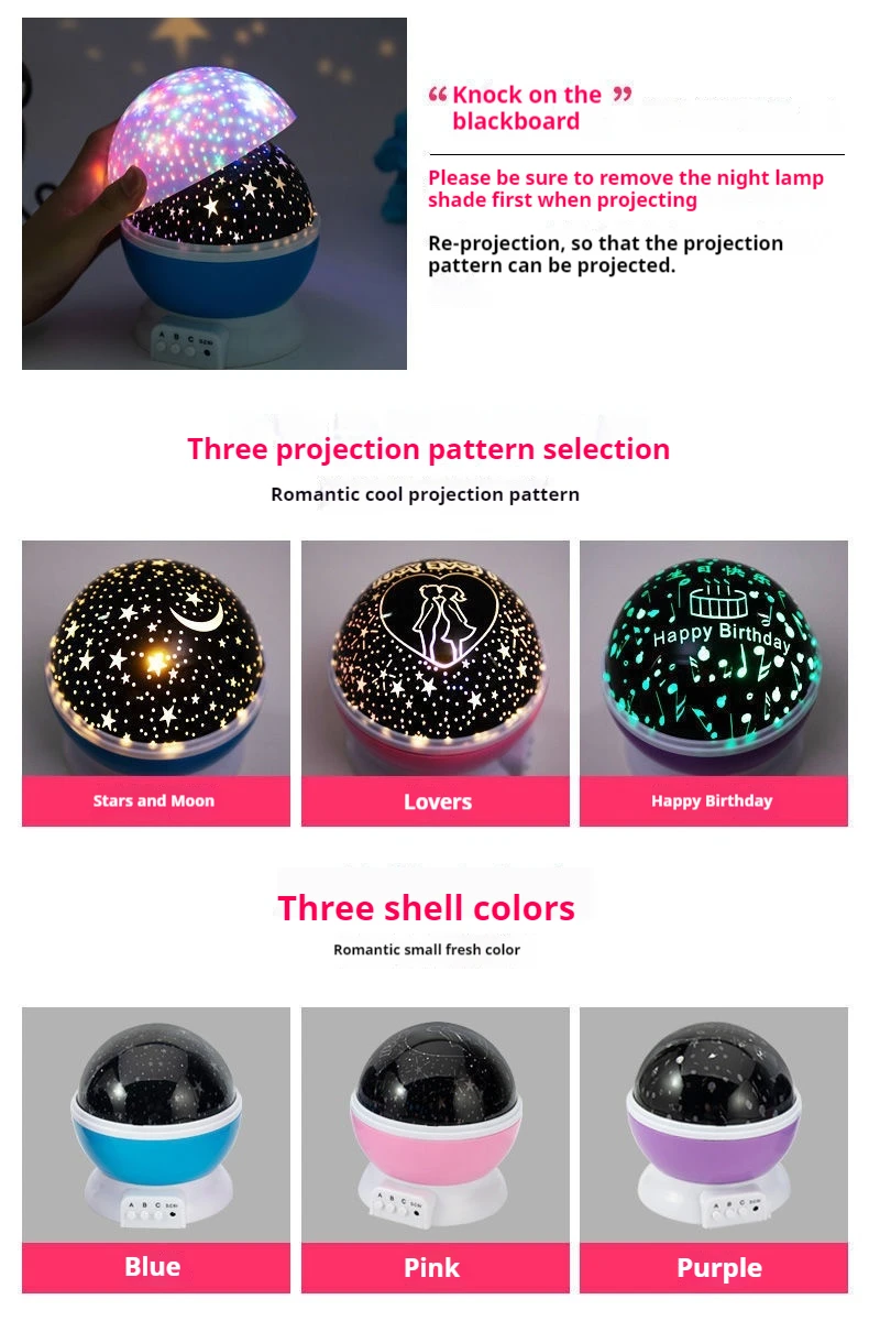 Night Lamp Projector Starry Sky Night Light Projector Baby Lamp Decor Rotating Starry Nursery Moon Galaxy Projector Table Light