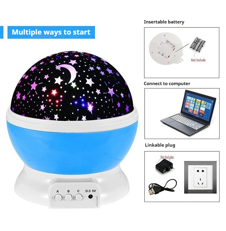 Night Lamp Projector Starry Sky Night Light Projector Baby Lamp Decor Rotating Starry Nursery Moon Galaxy Projector Table Light
