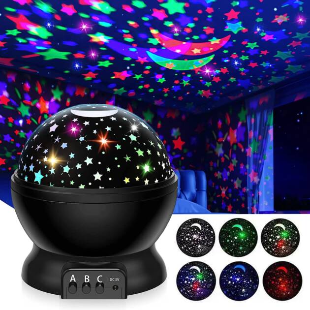 Night Lamp Projector Starry Sky Night Light Projector Baby Lamp Decor Rotating Starry Nursery Moon Galaxy Projector Table Light