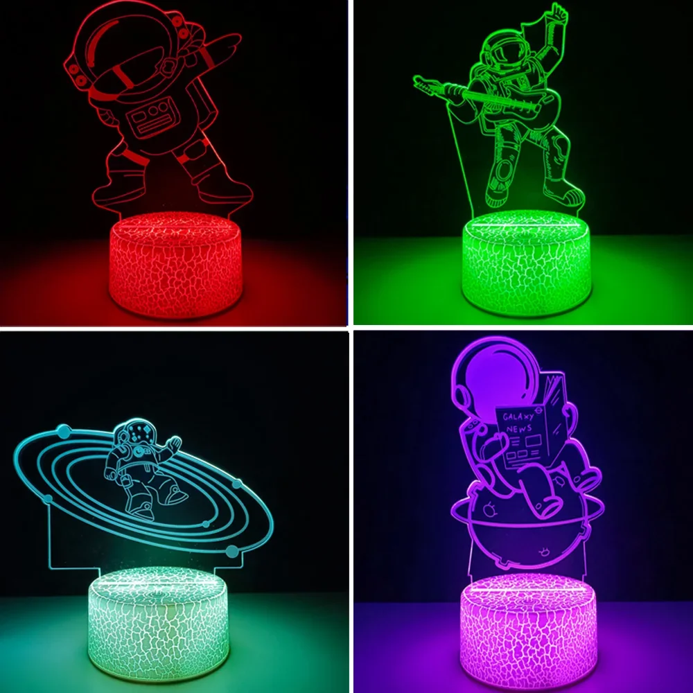 Astronaut Space Themed 3D Led Night Light Spaceman Dimmable Atmosphere Table Lamp Children Bed Room Decor Christmas Gifts Astronaut Space Themed 3D Led Night Light Spaceman Dimmable Atmosphere Table Lamp Children Bed Room Decor Christmas Gifts