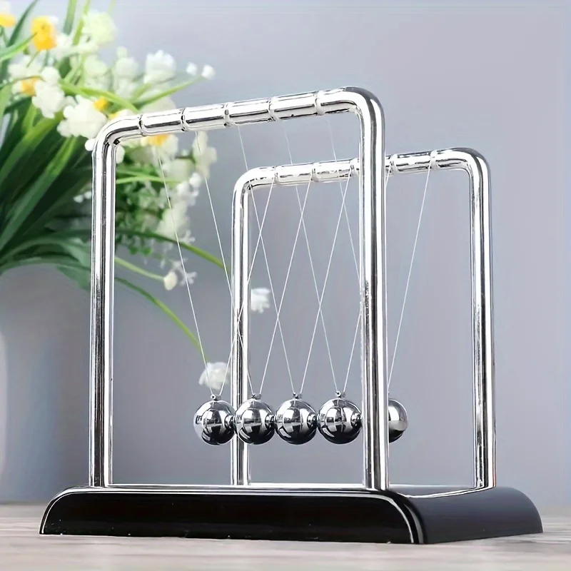 Classic Newtons Cradle Metal Desktop Ornament Black White Sphere Office Home Decor Desk Decoration for Living Room Bedroom Study Classic Newtons Cradle Metal Desktop Ornament Black White Sphere Office Home Decor Desk Decoration for Living Room Bedroom Study