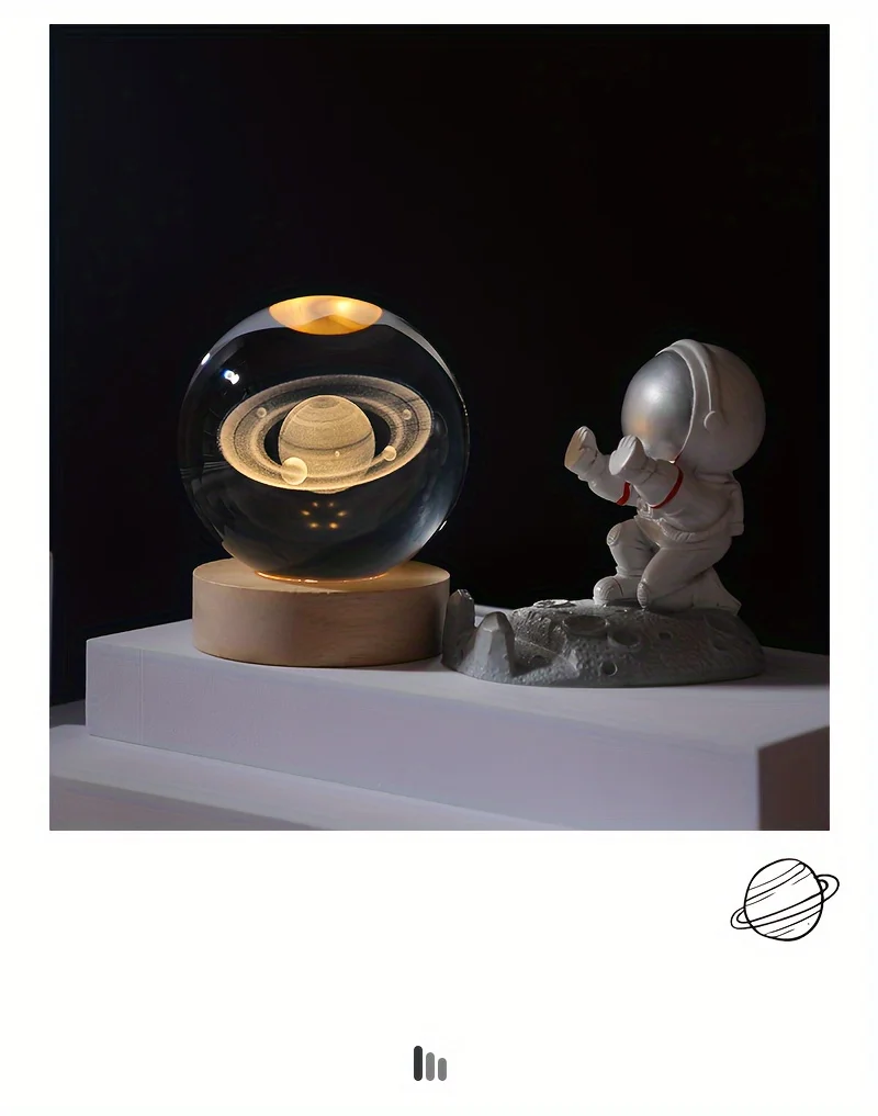 6cm Crystal Ball 3D Glass Ornaments Solar System Luminous Wooden Base Home Decoration Christmas Gift Night Light Crystal Light 6cm Crystal Ball 3D Glass Ornaments Solar System Luminous Wooden Base Home Decoration Christmas Gift Night Light Crystal Light
