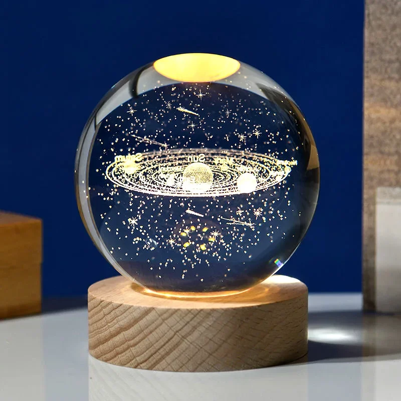 6cm 3D Crystal Ball Glass Ball Planet Earth Wooden Base Solar System Galaxy Astronomy Birthday Gift Home Desktop Decoration 6cm 3D Crystal Ball Glass Ball Planet Earth Wooden Base Solar System Galaxy Astronomy Birthday Gift Home Desktop Decoration