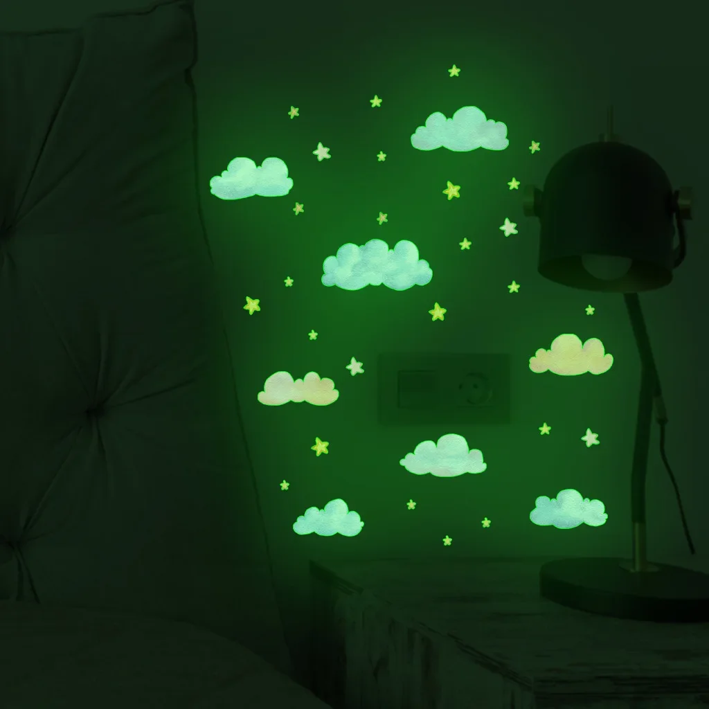 Clouds Cute Stars Luminous Beautify Stickers Children's Room Decoration Cartoon Stickers Home Decoration Stickers Posters