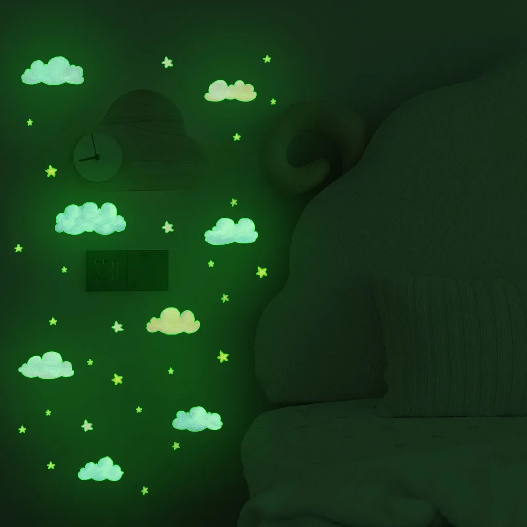 Clouds Cute Stars Luminous Beautify Stickers Children's Room Decoration Cartoon Stickers Home Decoration Stickers Posters