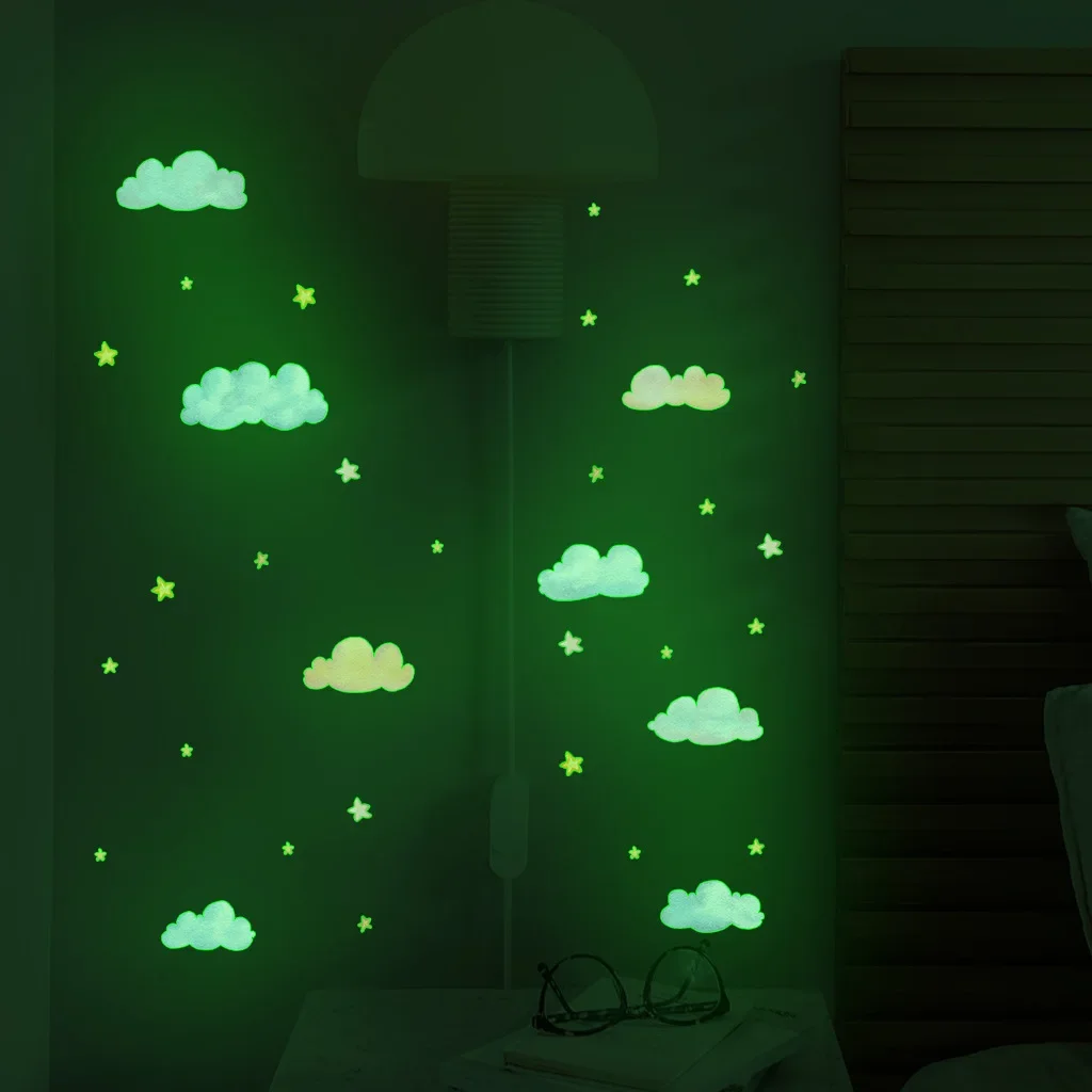 Clouds Cute Stars Luminous Beautify Stickers Children's Room Decoration Cartoon Stickers Home Decoration Stickers Posters