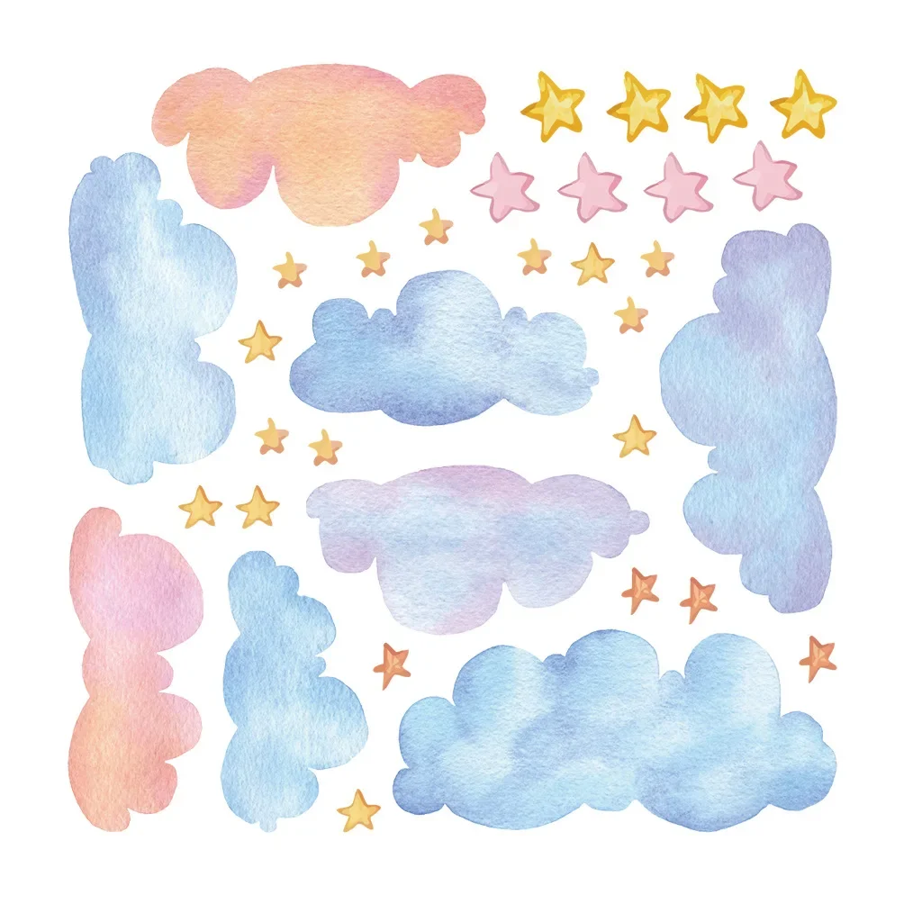 Clouds Cute Stars Luminous Beautify Stickers Children's Room Decoration Cartoon Stickers Home Decoration Stickers Posters