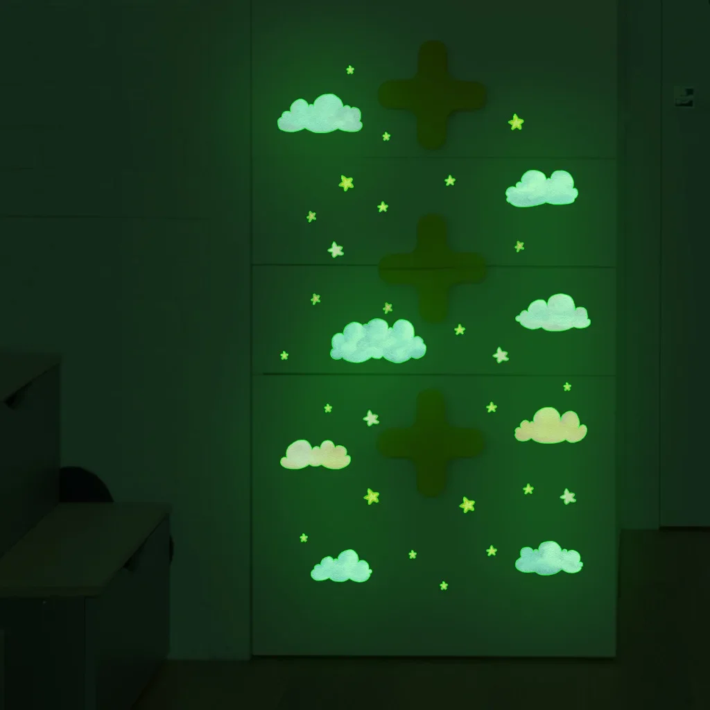 Clouds Cute Stars Luminous Beautify Stickers Children's Room Decoration Cartoon Stickers Home Decoration Stickers Posters