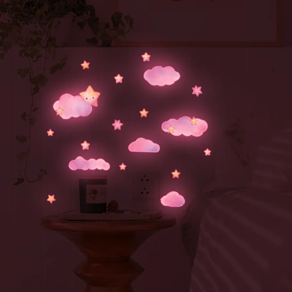 Clouds Cute Stars Luminous Beautify Stickers Children's Room Decoration Cartoon Stickers Home Decoration Stickers Posters