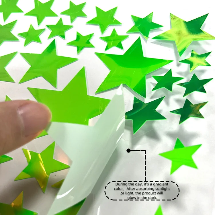 Colorful Luminous Stars Moon Wall Stickers For Kids Room Bedroom Decoration Home Decals Glow In The Dark Background Decor Mural