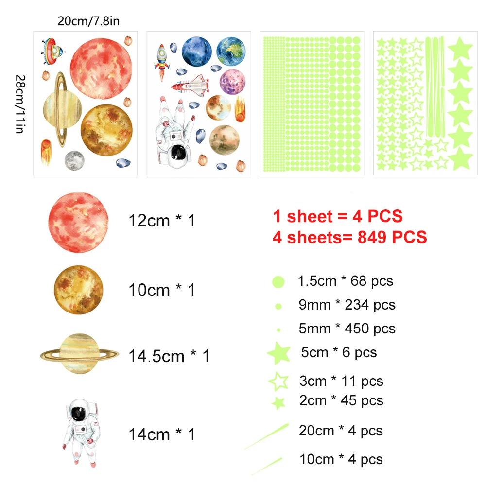 2025 New Luminous 3D Stars Creative Wall Stickers Modern Wall Art Glowing Planet Spaceship Wall Decals DIY Kids Room Decor 2025 New Luminous 3D Stars Creative Wall Stickers Modern Wall Art Glowing Planet Spaceship Wall Decals DIY Kids Room Decor