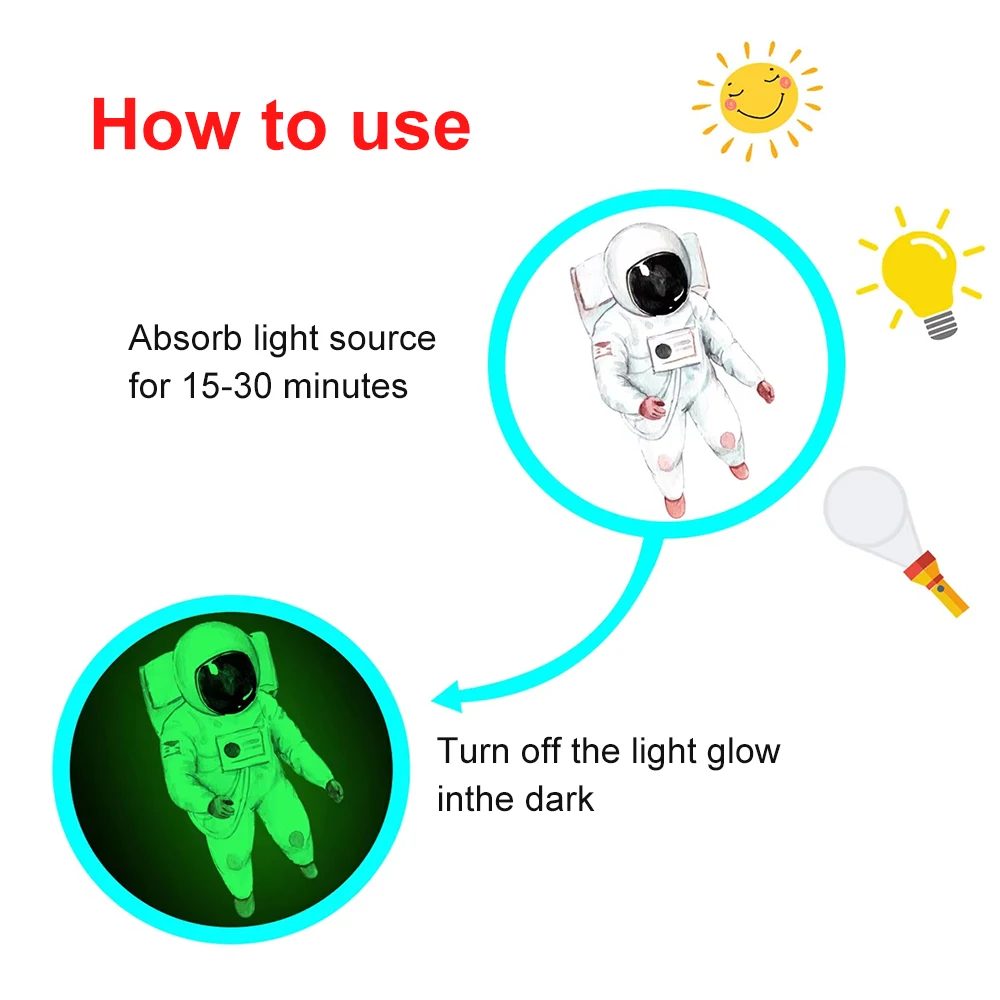 2025 New Luminous 3D Stars Creative Wall Stickers Modern Wall Art Glowing Planet Spaceship Wall Decals DIY Kids Room Decor - Image 6