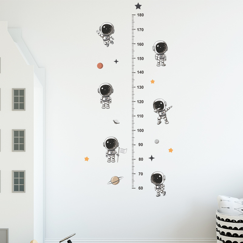 Cartoon Astronaut Height Posted on Children's Bedroom Porch Wall Beautifying Decorative Wall Stickers Self-adhesive Cartoon Astronaut Height Posted on Children's Bedroom Porch Wall Beautifying Decorative Wall Stickers Self-adhesive