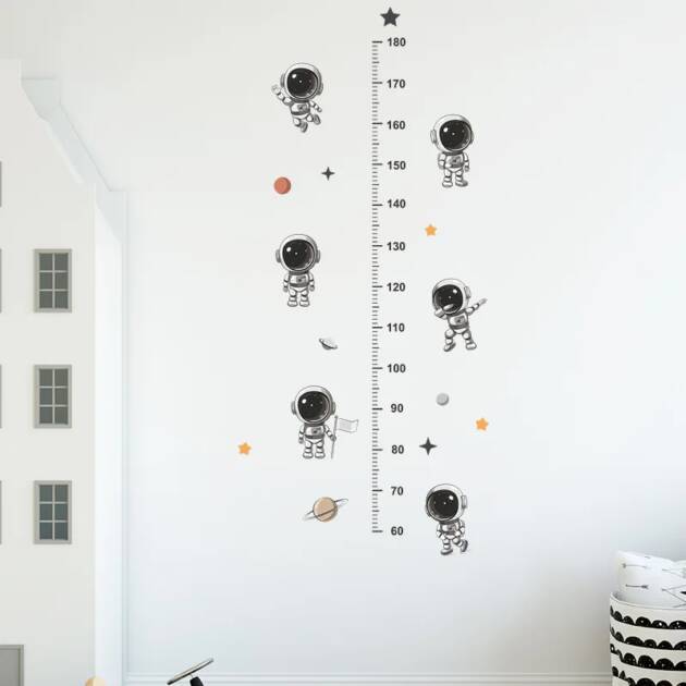 Cartoon Astronaut Height Posted on Children's Bedroom Porch Wall Beautifying Decorative Wall Stickers Self-adhesive
