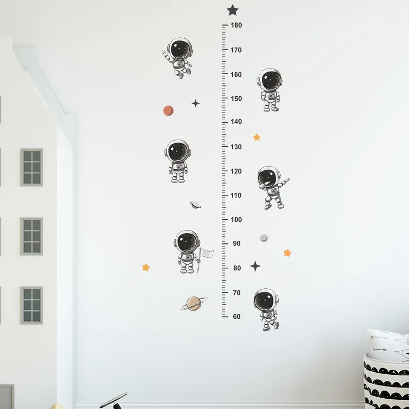 Cartoon Astronaut Height Posted on Children's Bedroom Porch Wall Beautifying Decorative Wall Stickers Self-adhesive