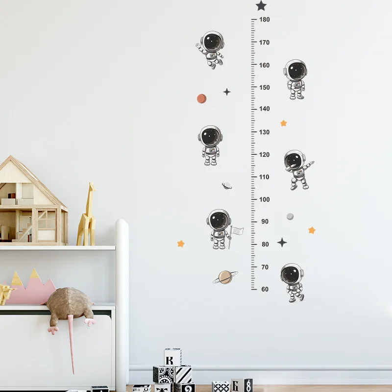 Cartoon Astronaut Height Posted on Children's Bedroom Porch Wall Beautifying Decorative Wall Stickers Self-adhesive - Image 6