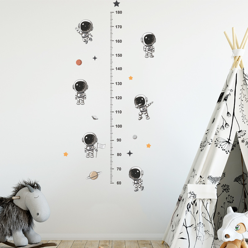 Cartoon Astronaut Height Posted on Children's Bedroom Porch Wall Beautifying Decorative Wall Stickers Self-adhesive Cartoon Astronaut Height Posted on Children's Bedroom Porch Wall Beautifying Decorative Wall Stickers Self-adhesive