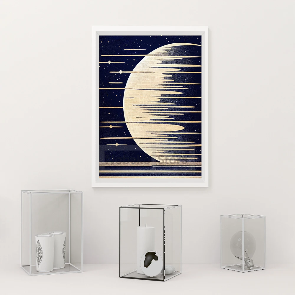 NASA Mid Century Modern Abstract Poster Vintage Space Prints Canvas Painting NASA Wall Art Pictures Home Living Room Decoration