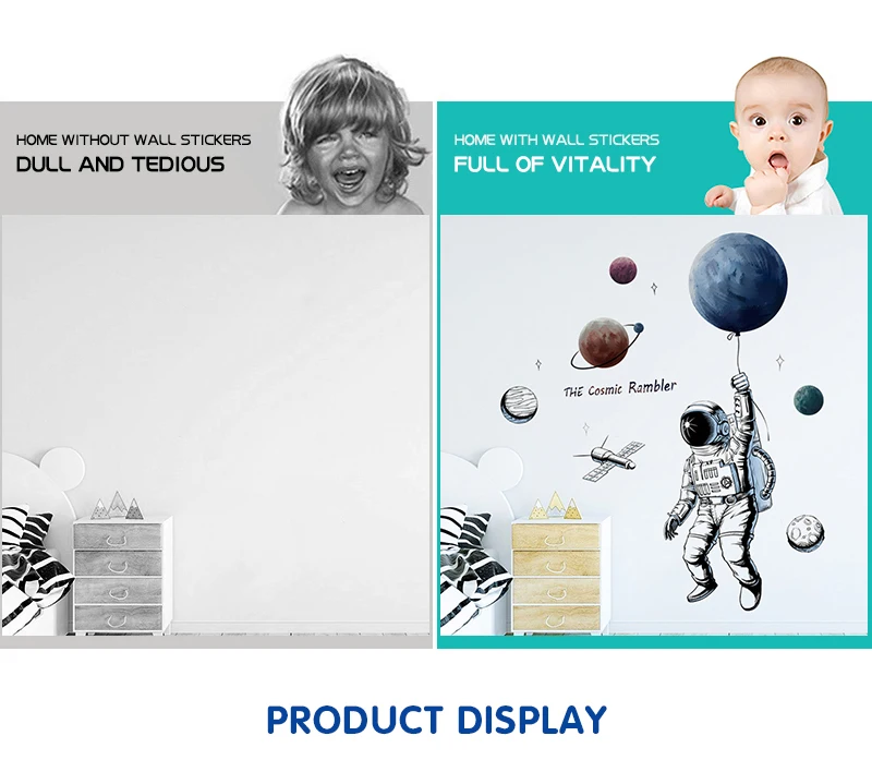 Space Theme Astronaut Wall Sticker Dormitory Living Room Wall Decor Self-adhesive Bedroom 3d Kids Room Decoration Home Decor Space Theme Astronaut Wall Sticker Dormitory Living Room Wall Decor Self-adhesive Bedroom 3d Kids Room Decoration Home Decor