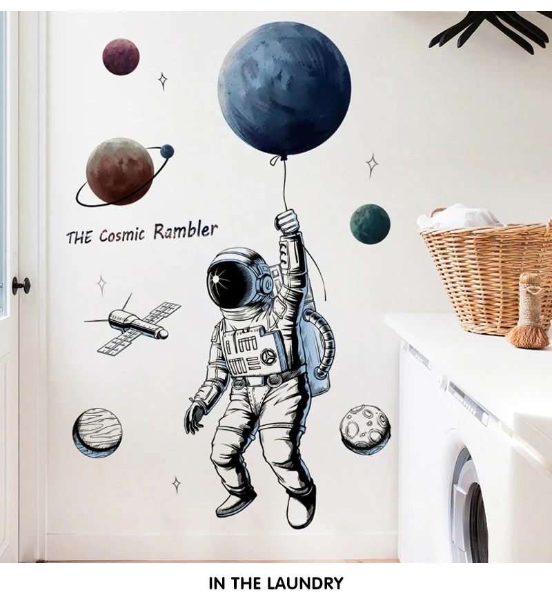 Space Theme Astronaut Wall Sticker Dormitory Living Room Wall Decor Self-adhesive Bedroom 3d Kids Room Decoration Home Decor Space Theme Astronaut Wall Sticker Dormitory Living Room Wall Decor Self-adhesive Bedroom 3d Kids Room Decoration Home Decor