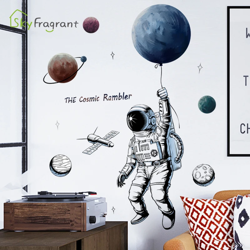 Space Theme Astronaut Wall Sticker Dormitory Living Room Wall Decor Self-adhesive Bedroom 3d Kids Room Decoration Home Decor - Image 4