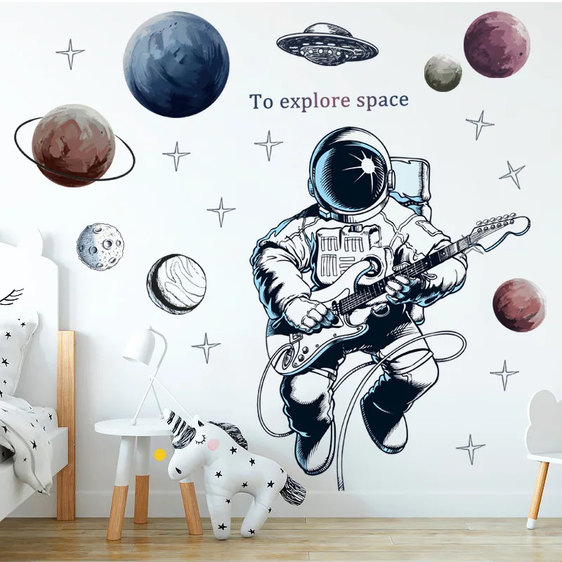 Astronaut Wall Stickers for Kids Room Nursery Kindergarten Decor Art Remvable PVC Tile Decals DIY Posters Murals Home Decoration Astronaut Wall Stickers for Kids Room Nursery Kindergarten Decor Art Remvable PVC Tile Decals DIY Posters Murals Home Decoration