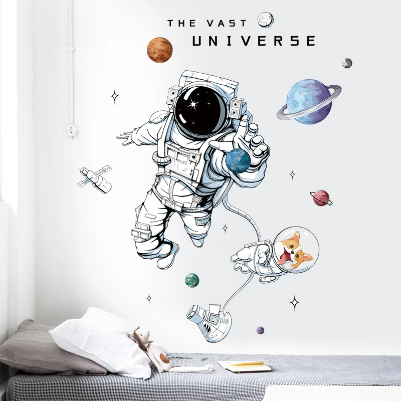 Astronaut Wall Stickers for Kids Room Nursery Kindergarten Decor Art Remvable PVC Tile Decals DIY Posters Murals Home Decoration Astronaut Wall Stickers for Kids Room Nursery Kindergarten Decor Art Remvable PVC Tile Decals DIY Posters Murals Home Decoration