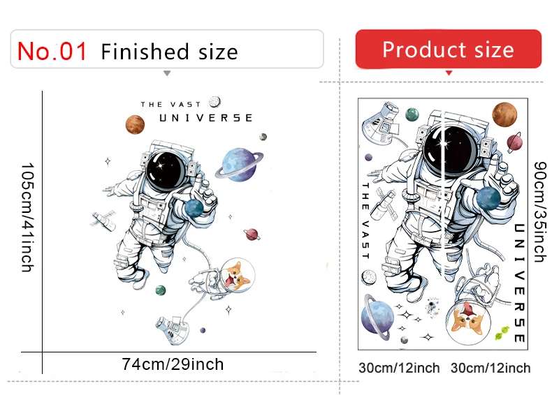 Astronaut Wall Stickers for Kids Room Nursery Kindergarten Decor Art Remvable PVC Tile Decals DIY Posters Murals Home Decoration Astronaut Wall Stickers for Kids Room Nursery Kindergarten Decor Art Remvable PVC Tile Decals DIY Posters Murals Home Decoration