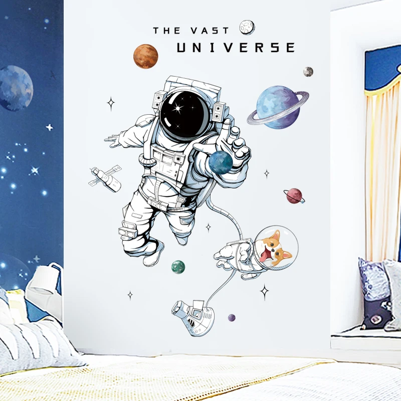 Astronaut Wall Stickers for Kids Room Nursery Kindergarten Decor Art Remvable PVC Tile Decals DIY Posters Murals Home Decoration Astronaut Wall Stickers for Kids Room Nursery Kindergarten Decor Art Remvable PVC Tile Decals DIY Posters Murals Home Decoration
