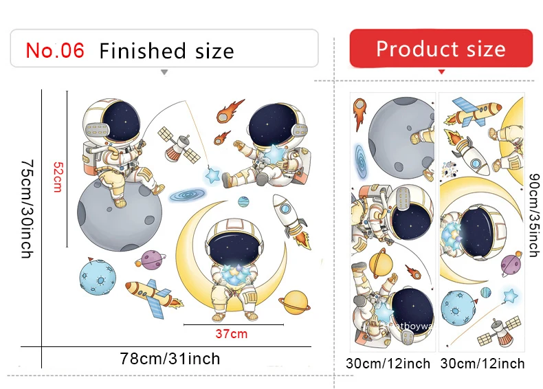 Astronaut Wall Stickers for Kids Room Nursery Kindergarten Decor Art Remvable PVC Tile Decals DIY Posters Murals Home Decoration Astronaut Wall Stickers for Kids Room Nursery Kindergarten Decor Art Remvable PVC Tile Decals DIY Posters Murals Home Decoration