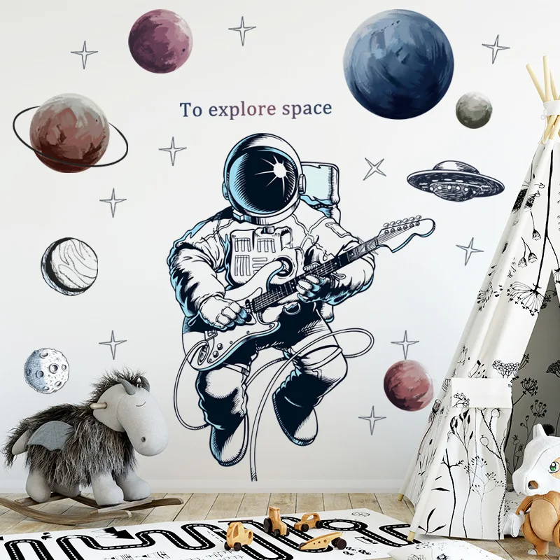 Astronaut Wall Stickers for Kids Room Nursery Kindergarten Decor Art Remvable PVC Tile Decals DIY Posters Murals Home Decoration Astronaut Wall Stickers for Kids Room Nursery Kindergarten Decor Art Remvable PVC Tile Decals DIY Posters Murals Home Decoration