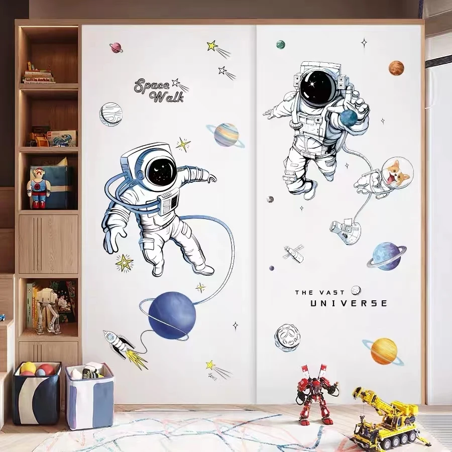 DIY Space Astronaut Wall Decal Boys' Room Wall Decal Decorative Children's Room Cosmic Sky Background Wall Art Wallpaper DIY Space Astronaut Wall Decal Boys' Room Wall Decal Decorative Children's Room Cosmic Sky Background Wall Art Wallpaper