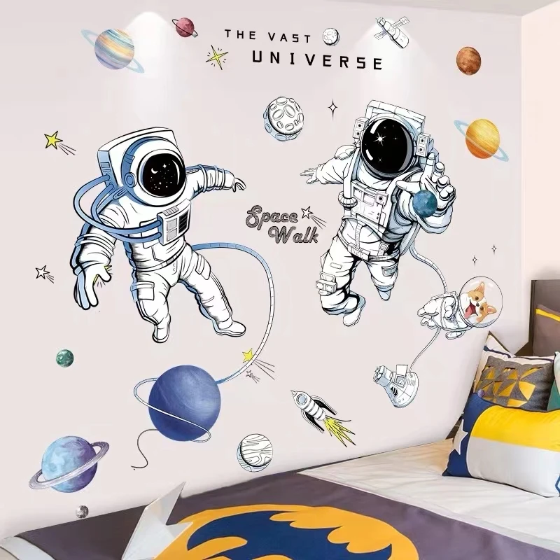 DIY Space Astronaut Wall Decal Boys' Room Wall Decal Decorative Children's Room Cosmic Sky Background Wall Art Wallpaper DIY Space Astronaut Wall Decal Boys' Room Wall Decal Decorative Children's Room Cosmic Sky Background Wall Art Wallpaper
